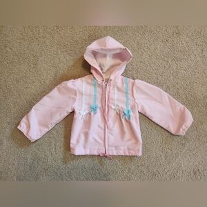 Vintage Weather Tamer Infant Girls Pink Hooded Jacket Size 24 Months